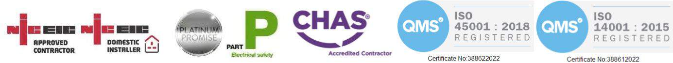 Image of our electrical accreditations